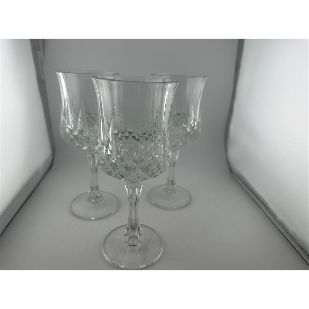 VTG Set of 3 St George Lead Crystal Belmont Water Goblet Wine Glass 7 7/8" USA